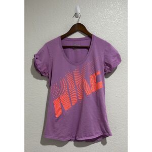 Nike Shirt Adult Size Medium Purple Short Sleeve Graphic Tee Casual Women's